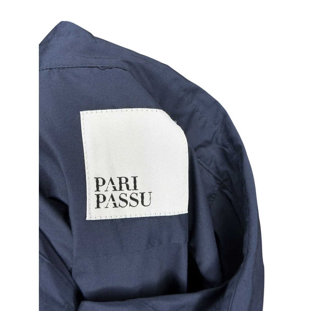 PARI PASSU Belted Shirtdress Navy Blue Button Front Women's B7 Retro Style - Picture 7 of 7